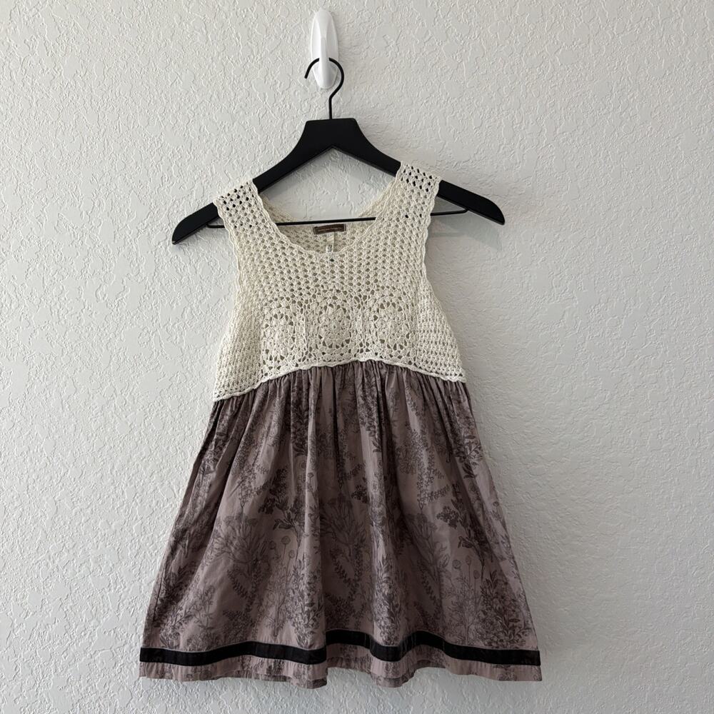 Matilda Jane Girls Crochet Floral Sleeveless You And Me Tunic Top Dress Size 12